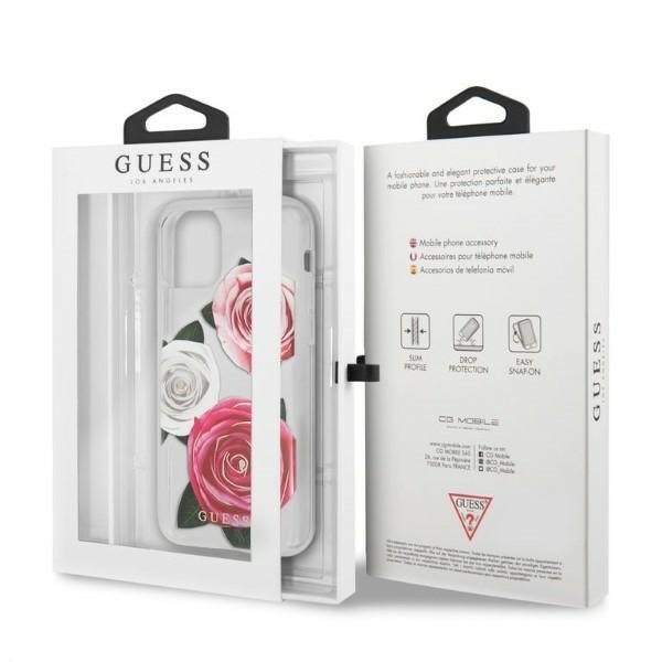 Guess GUHCN58ROSTRT iPhone 11 Pro transparent hardcase Flower
